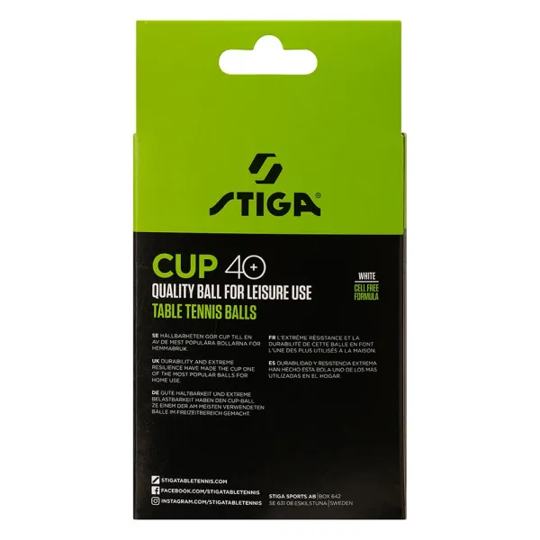 Мяч для наст. тенниса Stiga Cup ABS, 1110-2510-12, диам.40+мм, пластик, упак. 12 шт, белый за 1&nbsp;774.80 ₽ в Иванове