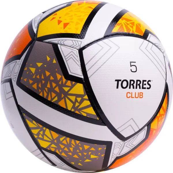 Мяч футб. TORRES Club, F323965, р.5, 10 пан., ПУ, гибрид. сшив, бел-оранж-желт за 2&nbsp;225.30 ₽ в Иванове