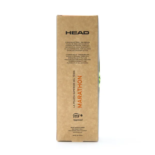 Мяч теннисный HEAD Marathon 3B, 578183, крафт. упак.3шт, без давления, фетр, нат.резина,желтый за 1&nbsp;055.70 ₽ в Иванове