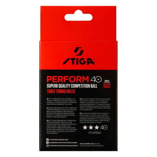 Мяч для наст. тенниса Stiga Perform 3***, 40+, 1113-2110-06, пластик, ITTF Appr., уп.6 шт, бел за 2&nbsp;121.60 ₽ в Иванове