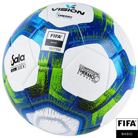 Мяч футзал. VISION Target, FS324094, FIFA Basic, р.4, 32 п. PU, 3 подкл.сл, термосшивка, бело-синий за 3&nbsp;519 ₽ купить в Иванове