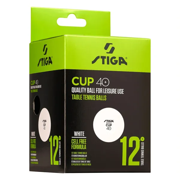 Мяч для наст. тенниса Stiga Cup ABS, 1110-2510-12, диам.40+мм, пластик, упак. 12 шт, белый за 1&nbsp;774.80 ₽ в Иванове
