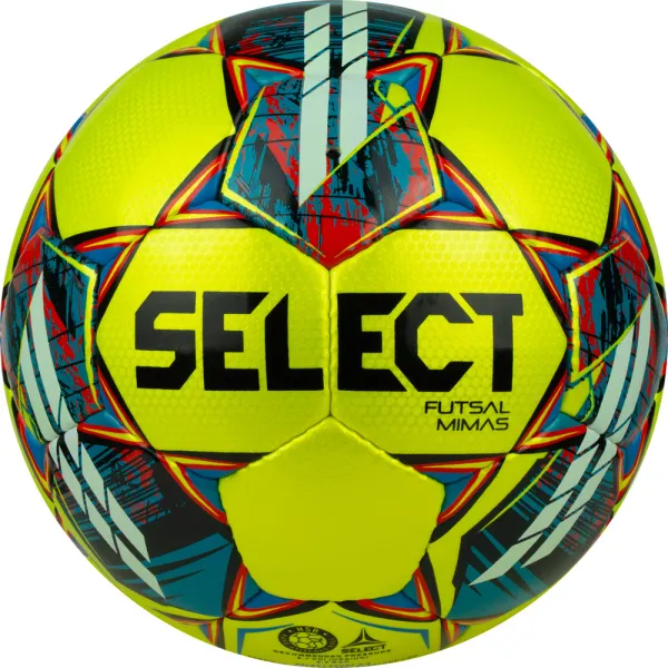 Мяч футзал. SELECT Futsal Mimas, 1053460550, р.4,FIFA Basic, 32 пан, гл.ПУ, руч.сш, жел-сине-красный за 6&nbsp;303.60 ₽ в Иванове