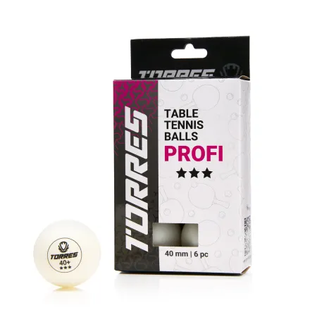 Мяч для наст. тенниса TORRES Profi 3*, TT23012, диам. 40+мм, упак. 6 шт, белый за 338.30 ₽ купить в Иванове