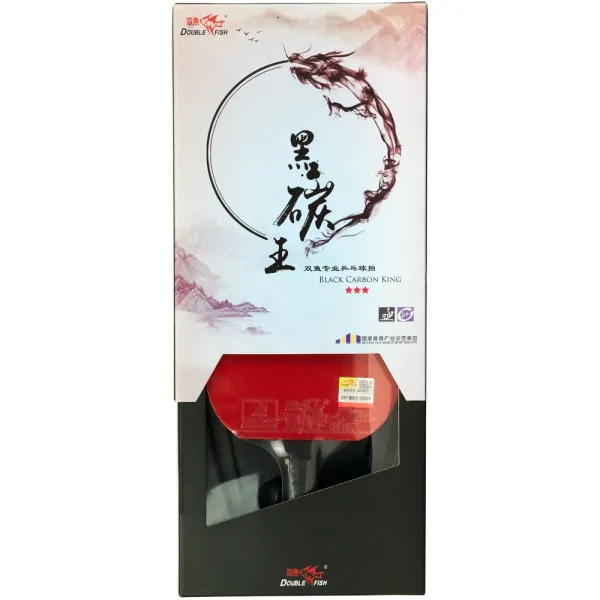 Ракетка для н/т DOUBLE FISH Black Carbon King Racket 3***, для професс.,ITTF Appr.,накл.2,1,мм за 4&nbsp;346.90 ₽ в Иванове