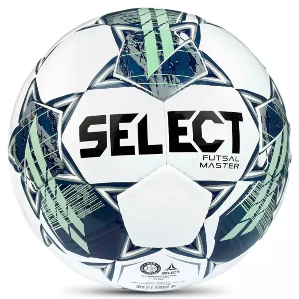 Мяч футзал. SELECT Futsal Master Shiny V22, 1043460004, р.4, Basic,32п, гл.ПУ, руч.сш,бел-син-зел за 7&nbsp;539.50 ₽ в Иванове
