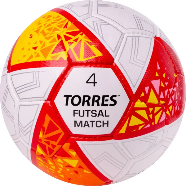 Мяч футзал. TORRES Futsal Match, FS323774, р.4, 32 панели. ПУ,4 подкл.слоя,ручн.сш,бело-крас-жёлт за 2&nbsp;454.80 ₽ в Иванове
