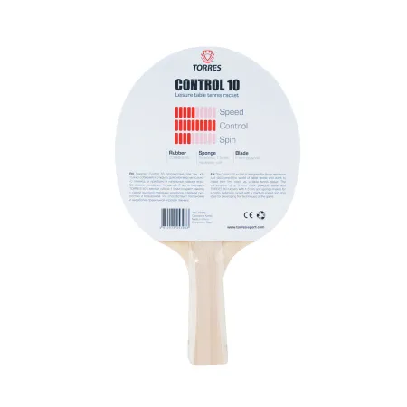 Ракетка для н/т TORRES Control 10, TT0001, для начинающих, накладка 1,5 мм, конич. ручка за 426.70 ₽ купить в Иванове