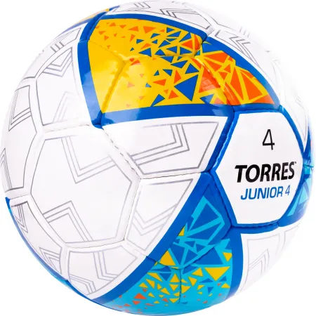 Мяч футб. TORRES Junior-4, F323804, р.4,глянц.ПУ, 4 сл, 32п, руч.сш, бел-жел-гол за 2&nbsp;070.60 ₽ купить в Иванове